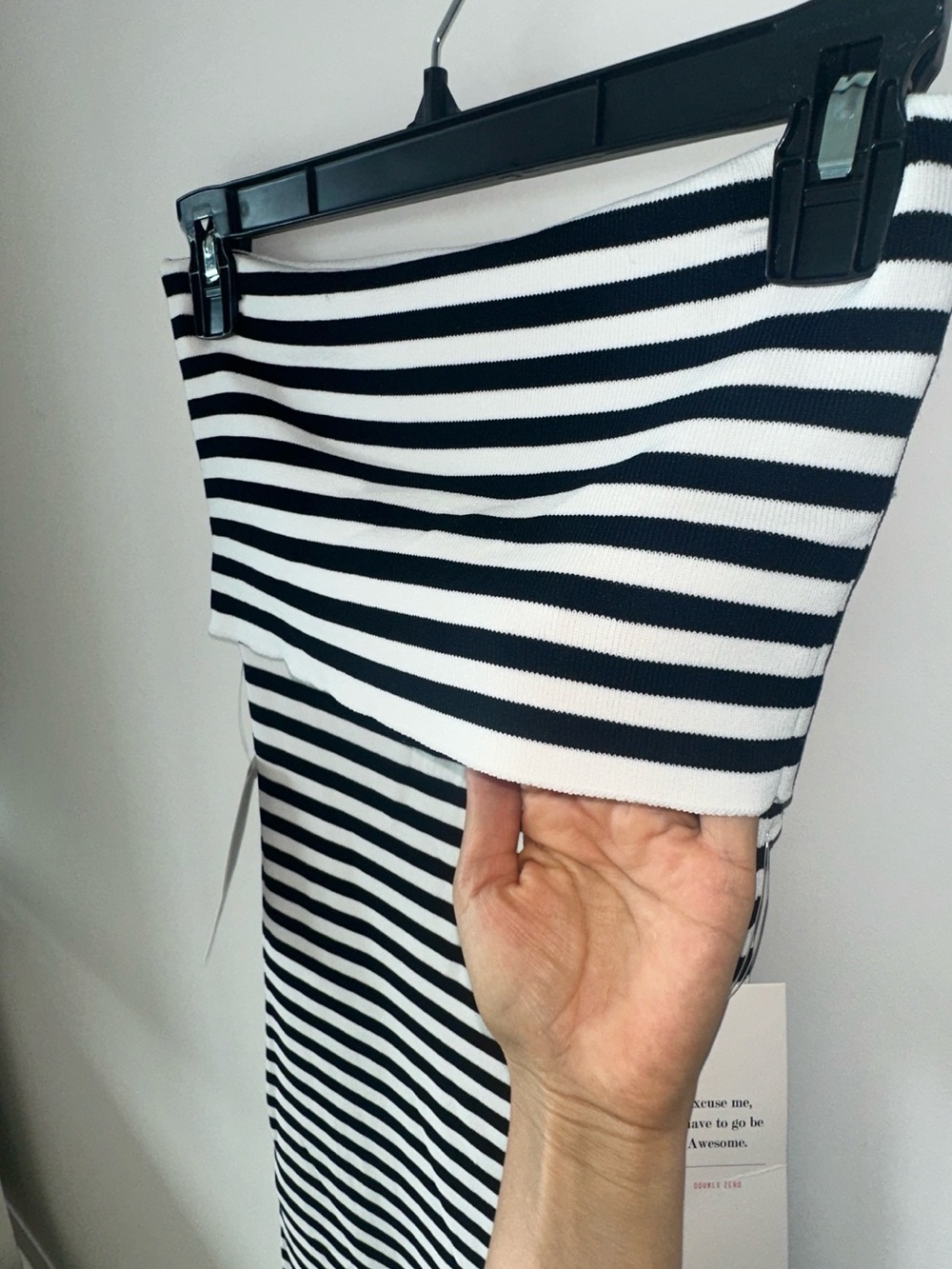 Double Zero Black & White Striped Midi Tube Dress - Picture 2 of 8